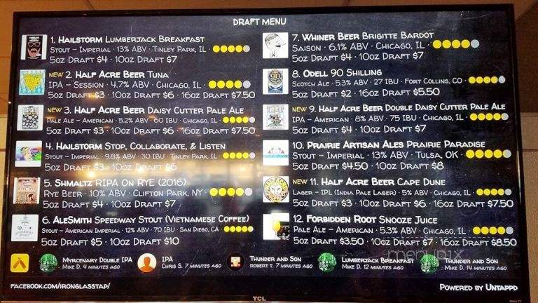 Iron & Glass - Romeoville, IL menu_pic