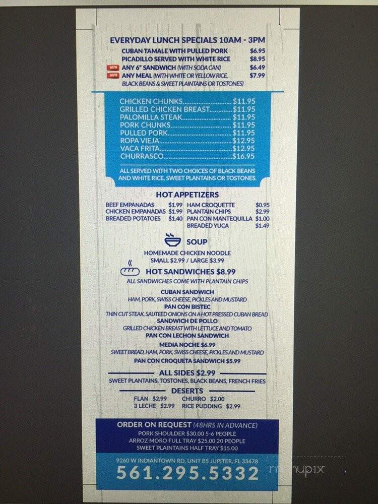 Cuban Cafe of Jupiter - Jupiter, FL menu_pic
