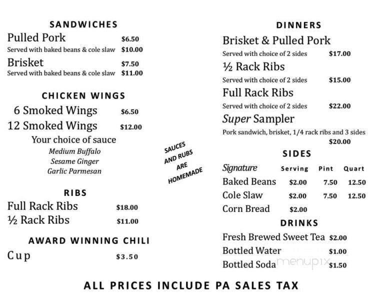 Bad Dog BBQ - New Milford, PA menu_pic