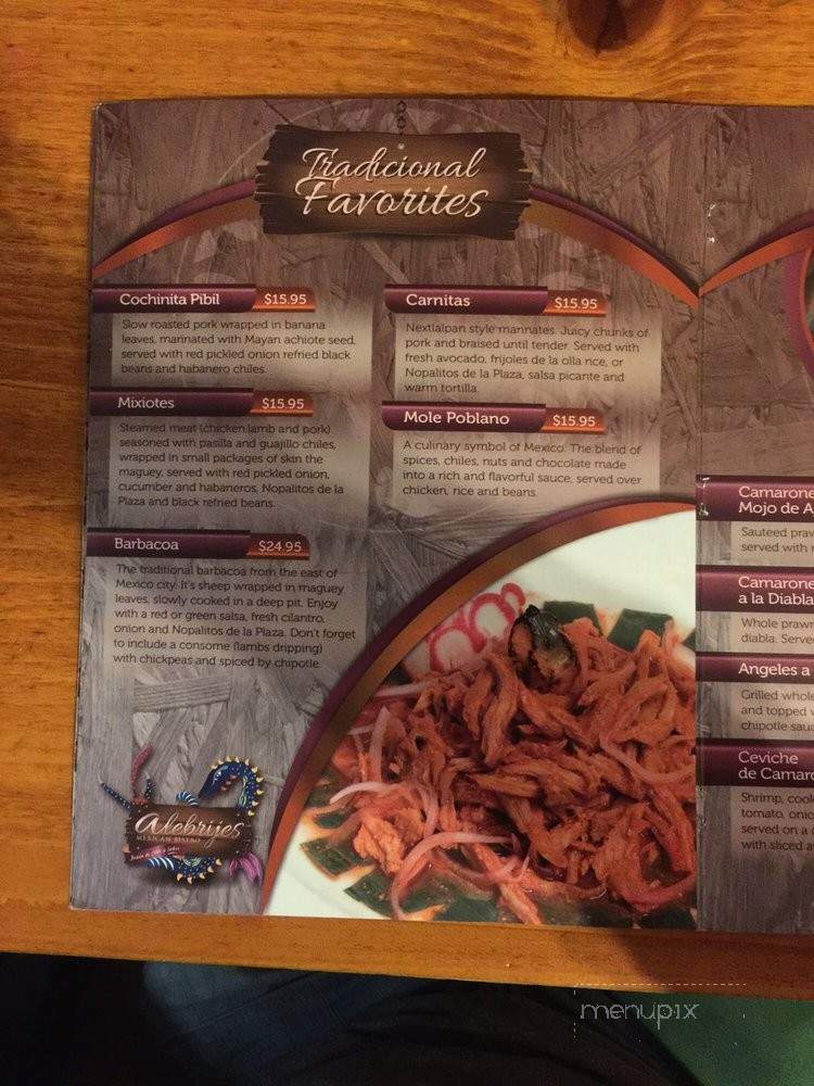 Alebrijes Mexican Bistro - Incline Village, NV menu_pic