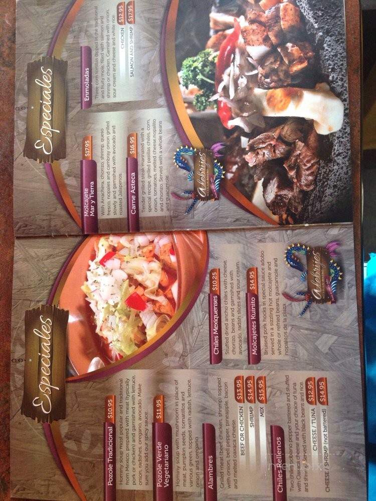 Alebrijes Mexican Bistro - Incline Village, NV menu_pic