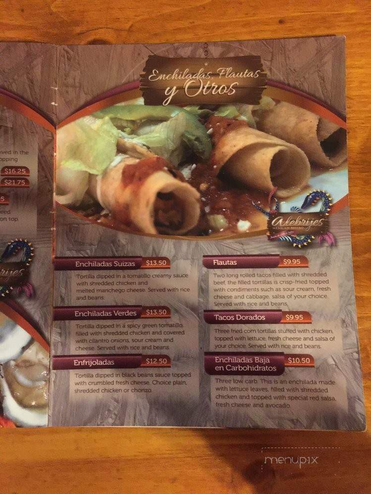 Alebrijes Mexican Bistro - Incline Village, NV menu_pic