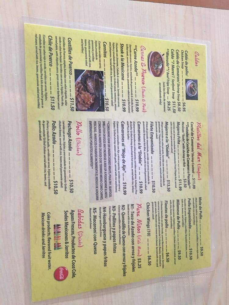 Taqueria El Rey - Martinez, GA menu_pic