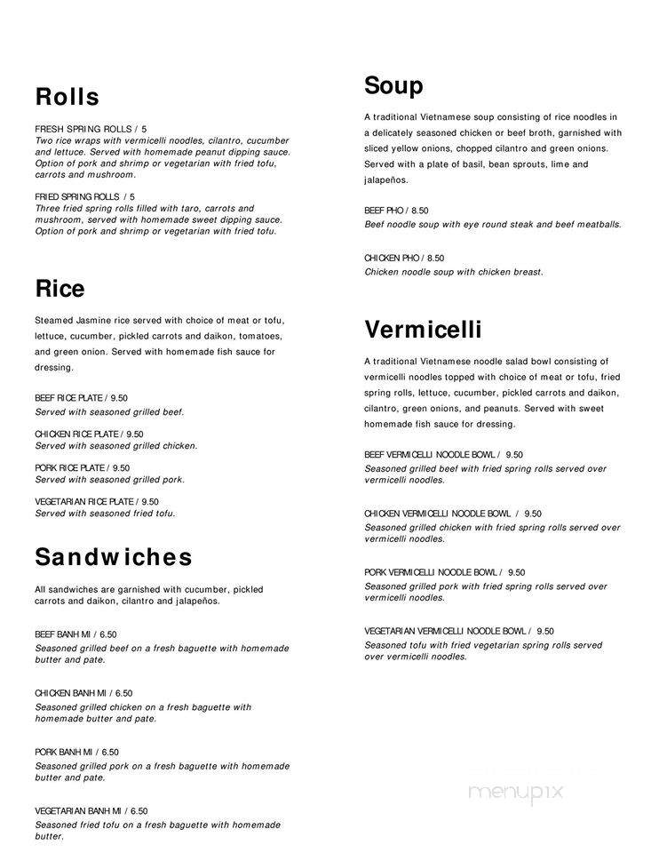 Saigon Subs and Rolls - Cincinnati, OH menu_pic