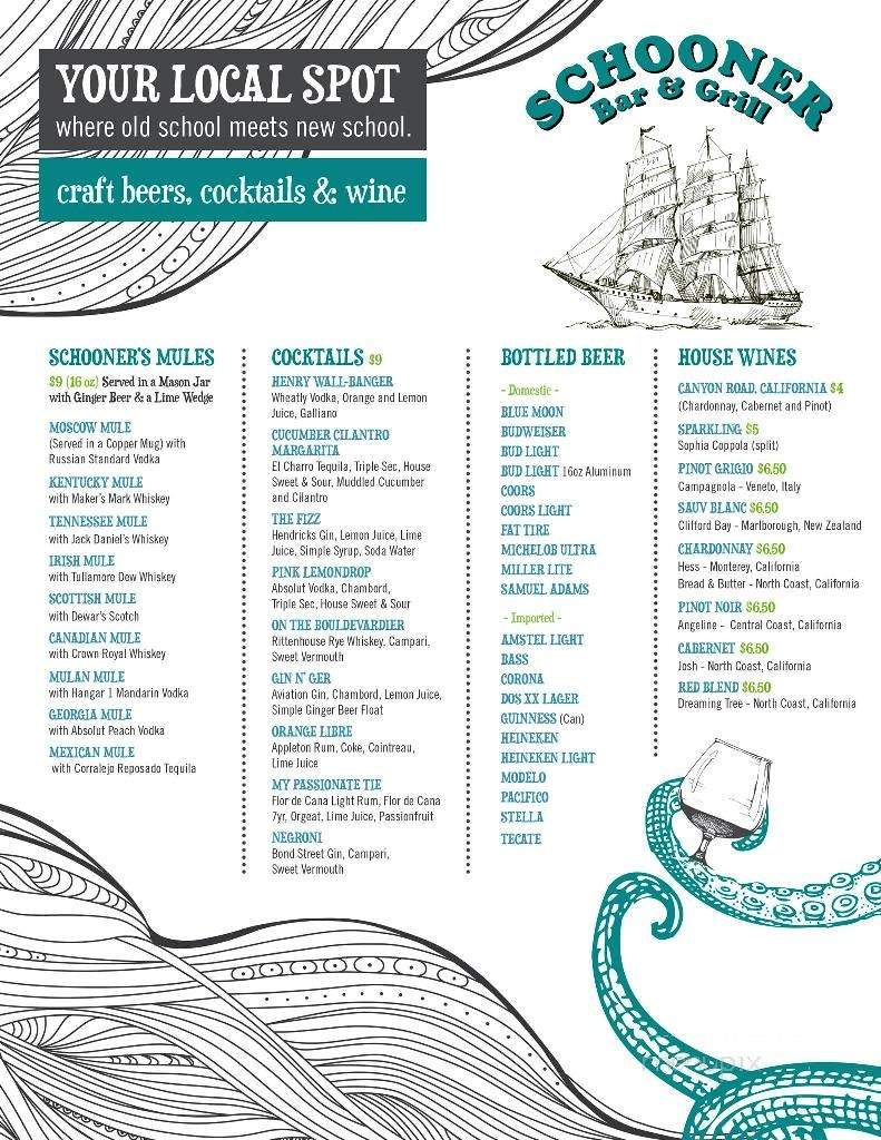 Schooner Bar & Grill - Redondo Beach, CA menu_pic