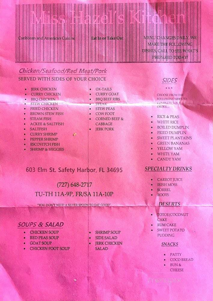 Miss Hazels Kitchen - Safety Harbor, FL menu_pic