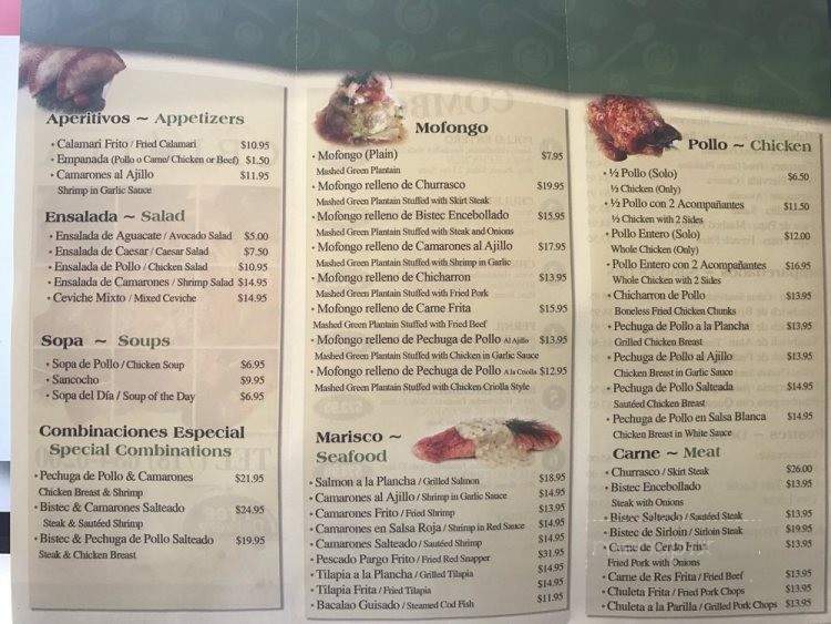 Casa Criolla - Bronx, NY menu_pic