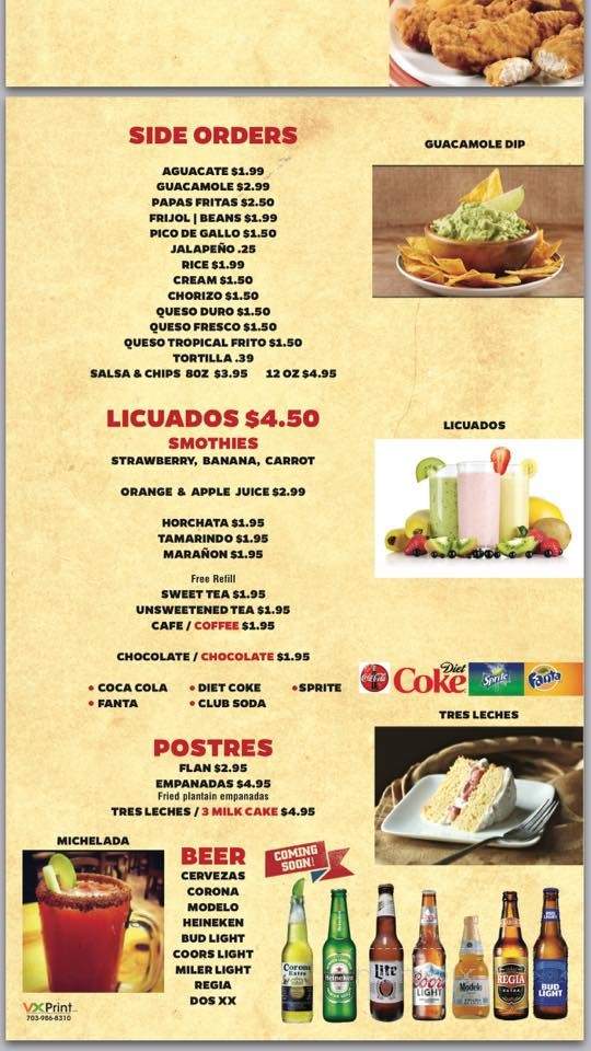 Jv El Eden Restaurant - Frederick, MD menu_pic