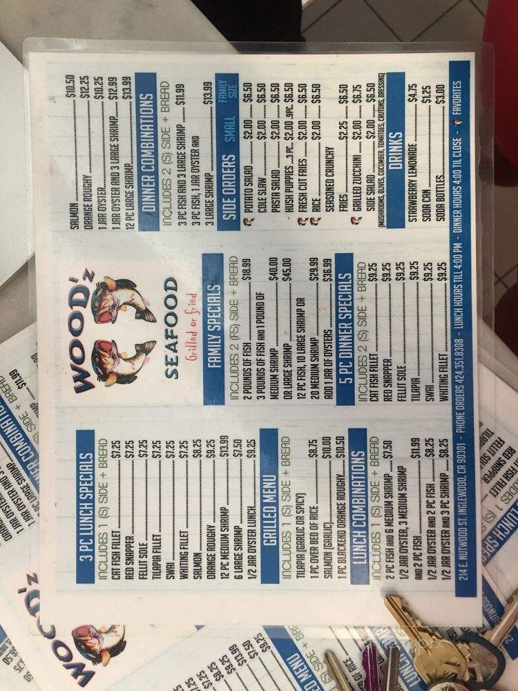 Wood'z Seafood - Inglewood, CA menu_pic
