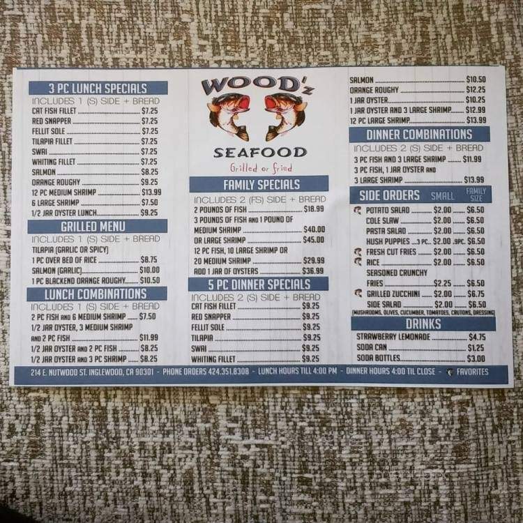 Wood'z Seafood - Inglewood, CA menu_pic