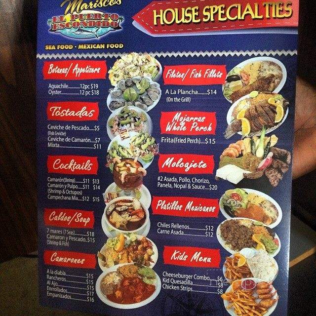 El Puerto Escondido - Huntington Park, CA menu_pic