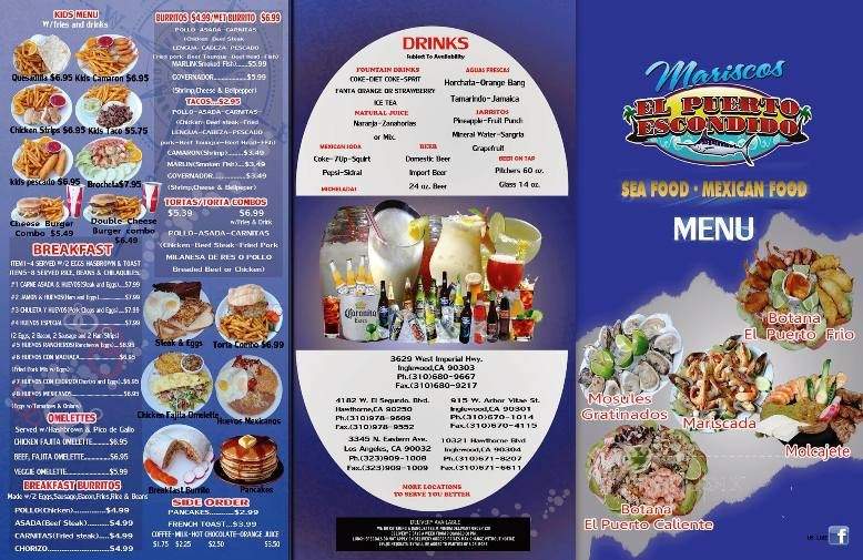 El Puerto Escondido - Huntington Park, CA menu_pic