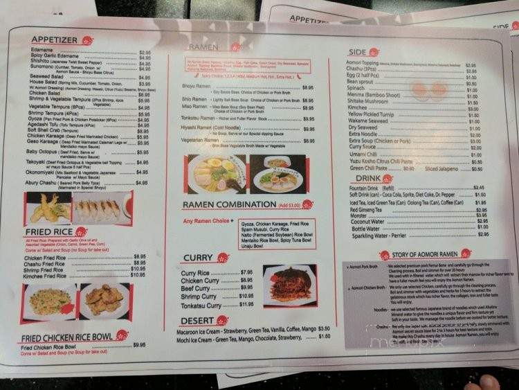 Aomori Ramen - Chino, CA menu_pic