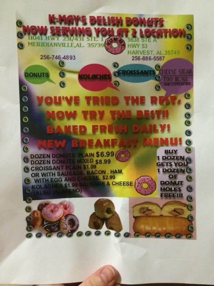 K-May Delish Donuts - Harvest, AL menu_pic