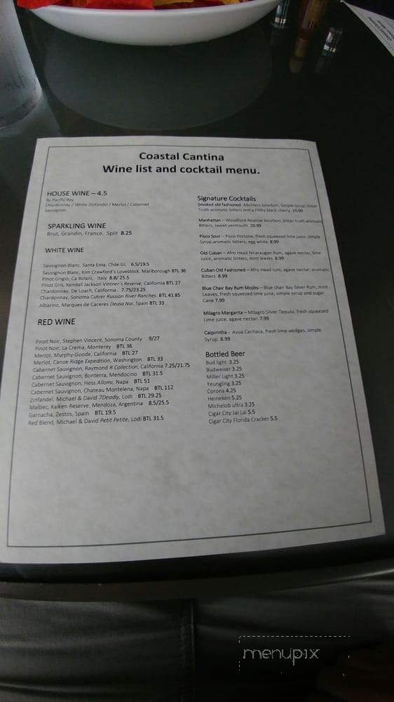Coastal Cantina & Grill - Safety Harbor, FL menu_pic