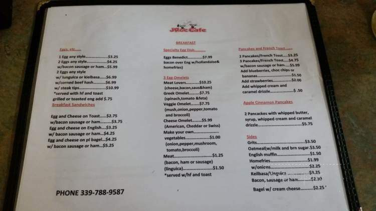 J Roc Cafe - Abington, MA menu_pic