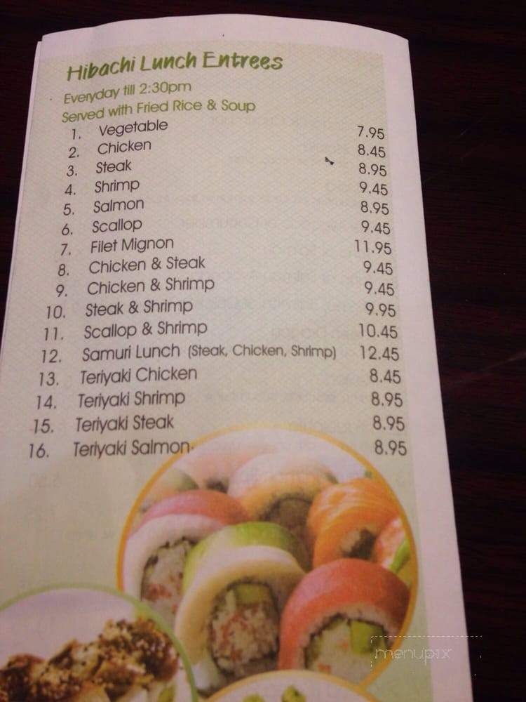 Ichiban Japanese Restaurant - Harriman, TN menu_pic