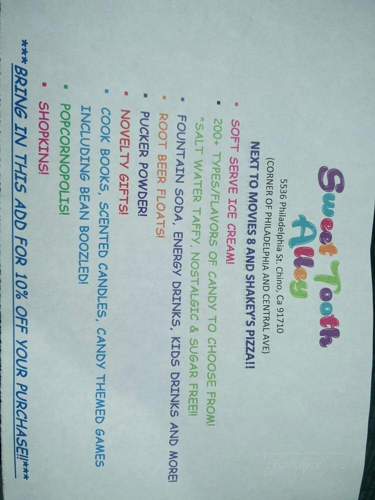 Sweet Tooth Alley - Chino, CA menu_pic