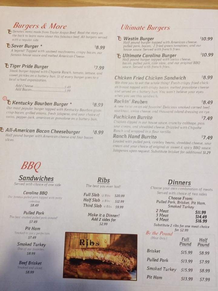 Savor Grill & BBQ - Houston, MO menu_pic