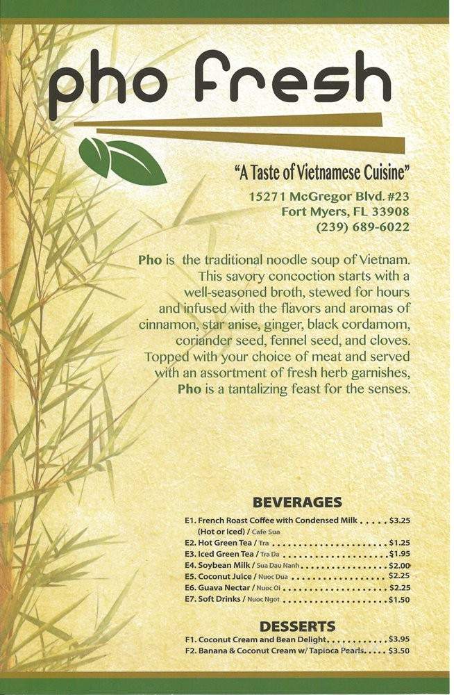 Pho Fresh - Fort Myers, FL menu_pic