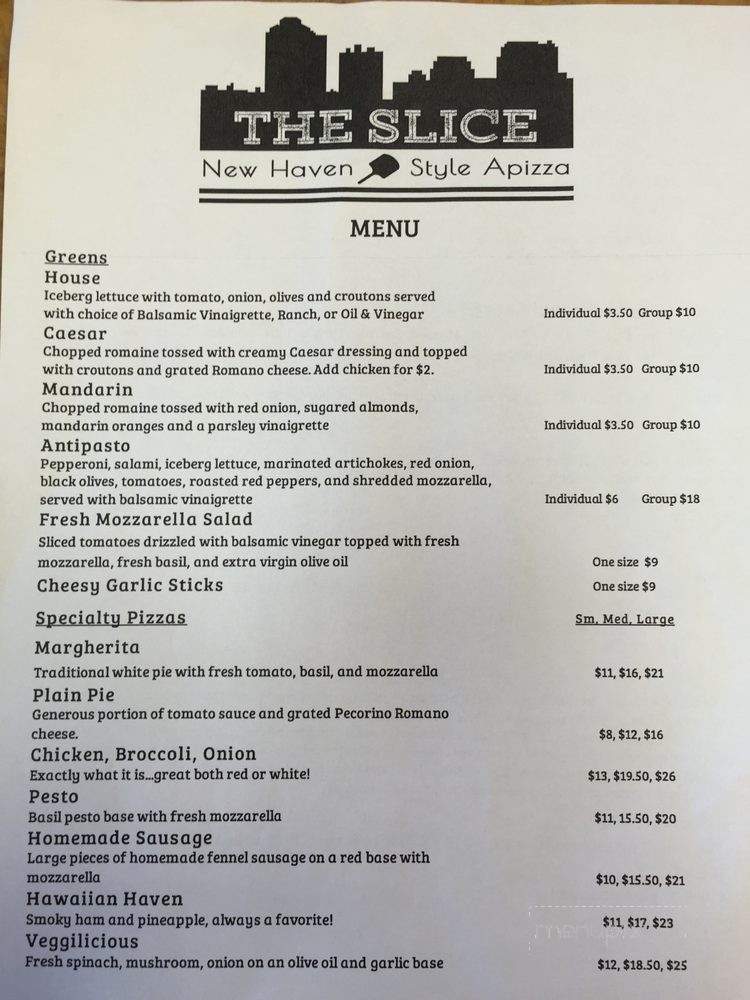The Slice - Nappanee, IN menu_pic