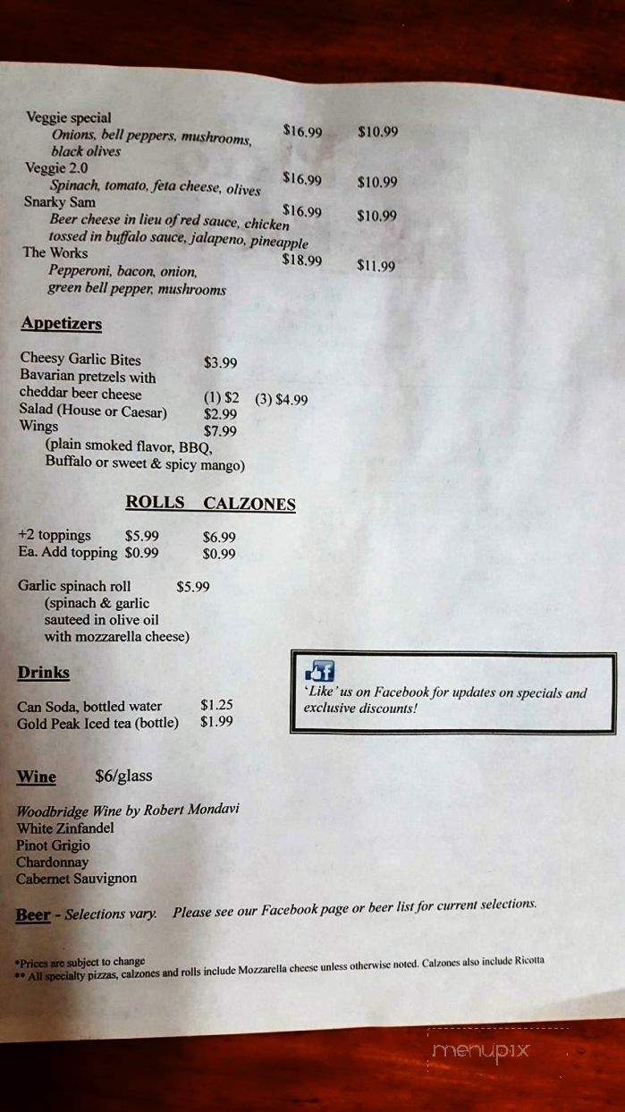 Lake Chatuge Pizza and Brew - Young Harris, GA menu_pic
