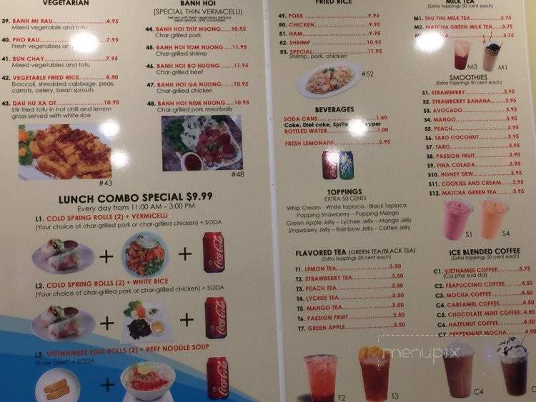 Thu Thu Sandwich - Houston, TX menu_pic