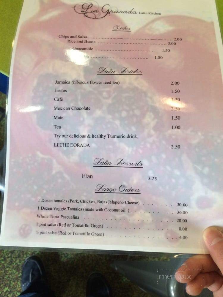 La Granada Latin Kitchen - Springfield, OR menu_pic