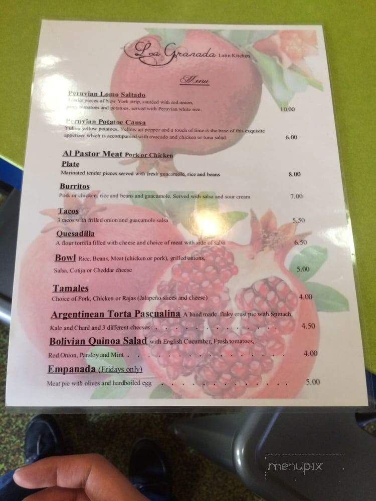La Granada Latin Kitchen - Springfield, OR menu_pic