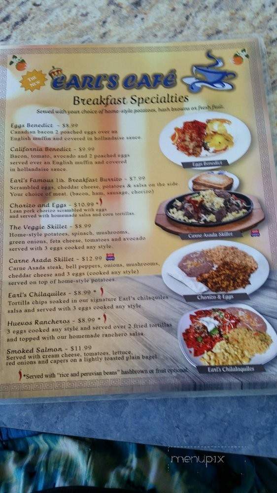 The New Earl's Cafe - Orange, CA menu_pic