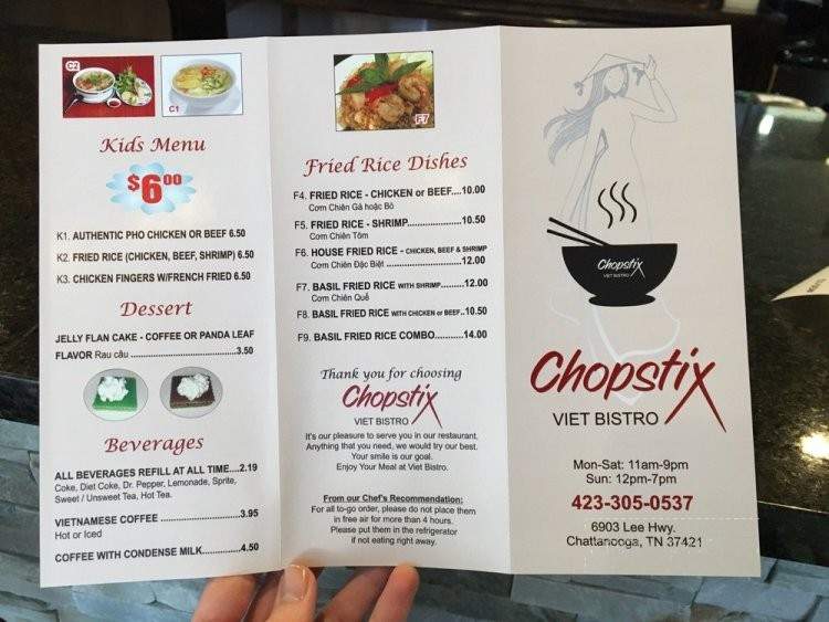 Chopstix Viet Bistro - Chattanooga, TN menu_pic