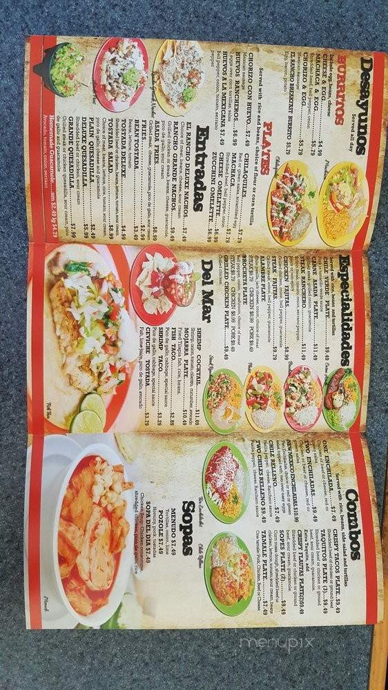 El Rancho Authentic Mexican Grill - Menifee, CA menu_pic