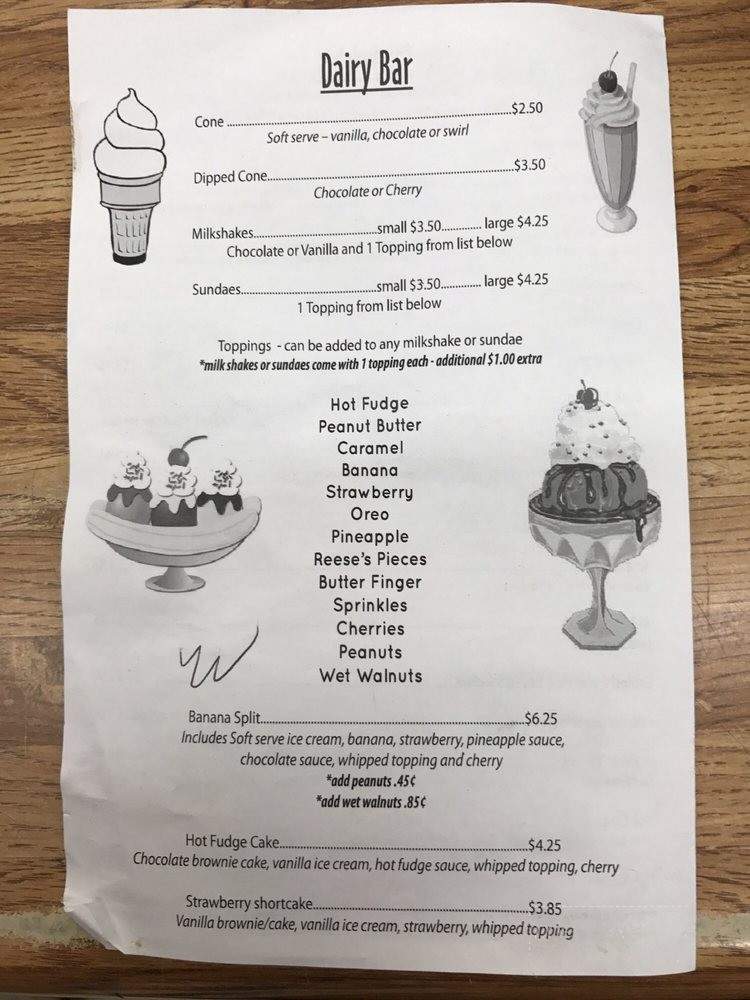 Punky's Place Dairy Bar & Grill - Lancaster, SC menu_pic