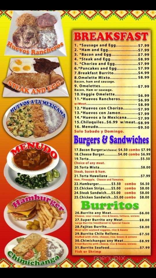 Vaquero Express - Mulino, OR menu_pic