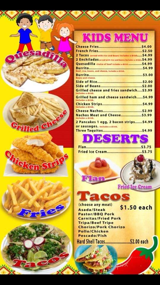 Vaquero Express - Mulino, OR menu_pic