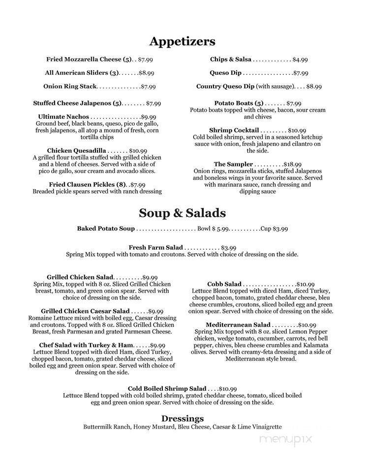 Legends Sports Grill - League City, TX menu_pic