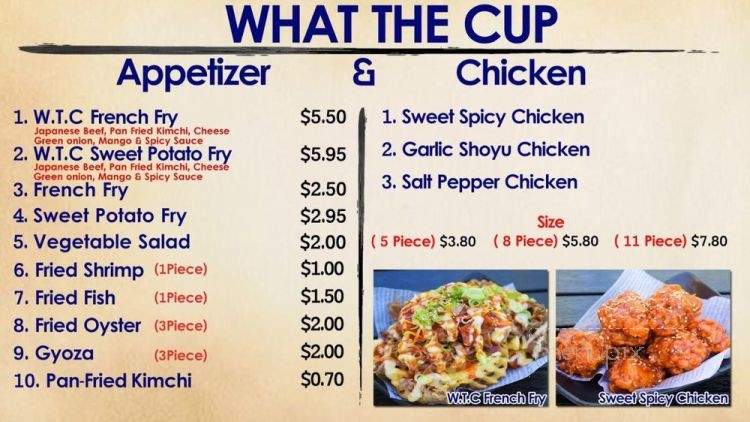What the Cup - San Jose, CA menu_pic