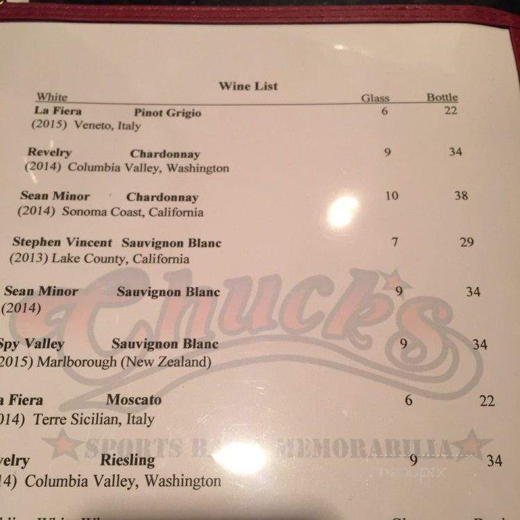 Chuck's Sports Bar and Memorabilia - League City, TX menu_pic