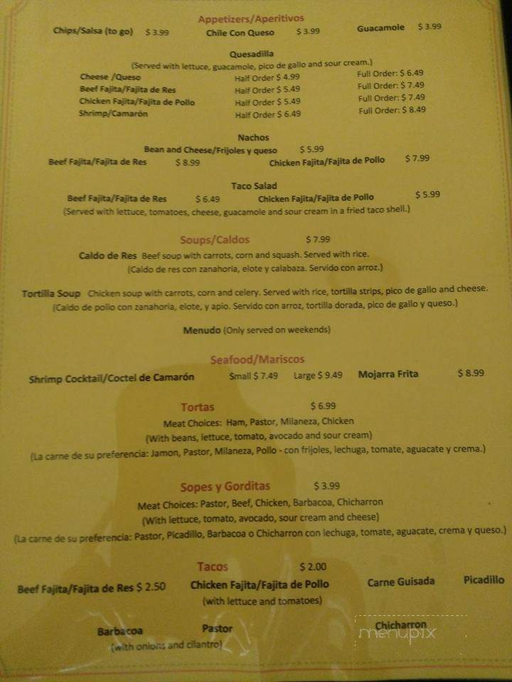 El Camino Real Restaurant - Kyle, TX menu_pic