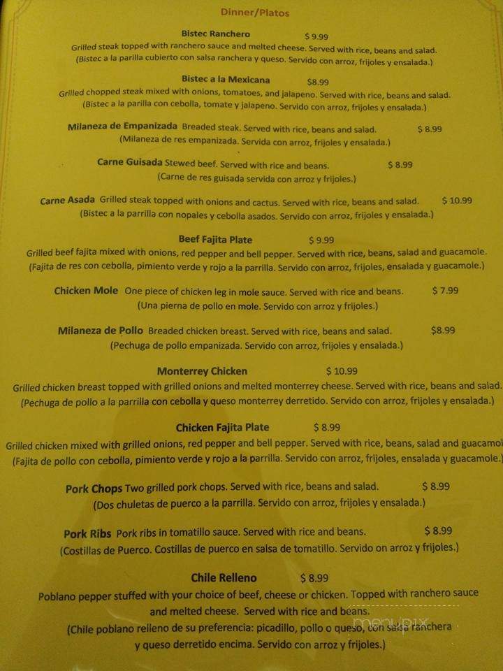 El Camino Real Restaurant - Kyle, TX menu_pic