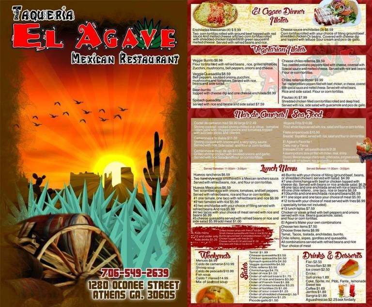 Taqueria El Agave Mexican Restaurant - Athens, GA menu_pic