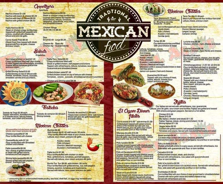Taqueria El Agave Mexican Restaurant - Athens, GA menu_pic