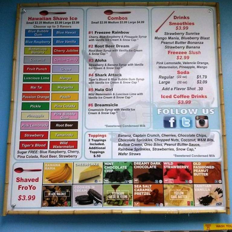 Ezfreezee Yogurt and More - Barstow, CA menu_pic