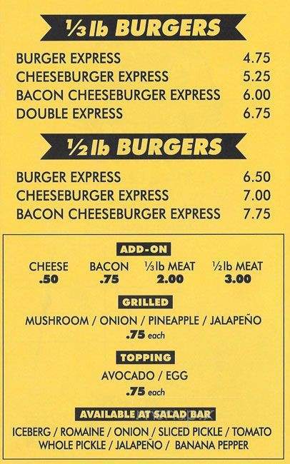 Burger Express - Carrollton, TX menu_pic