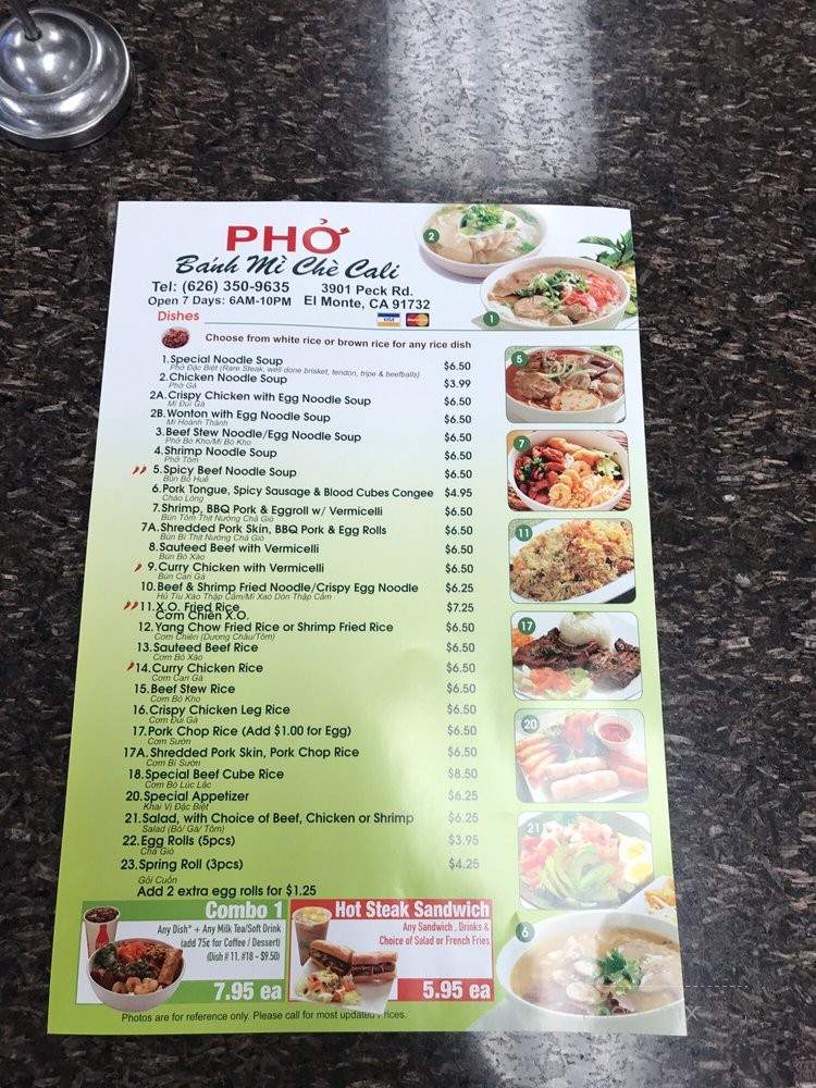 BMC PHO Banh Mi Che Cali - El Monte, CA menu_pic