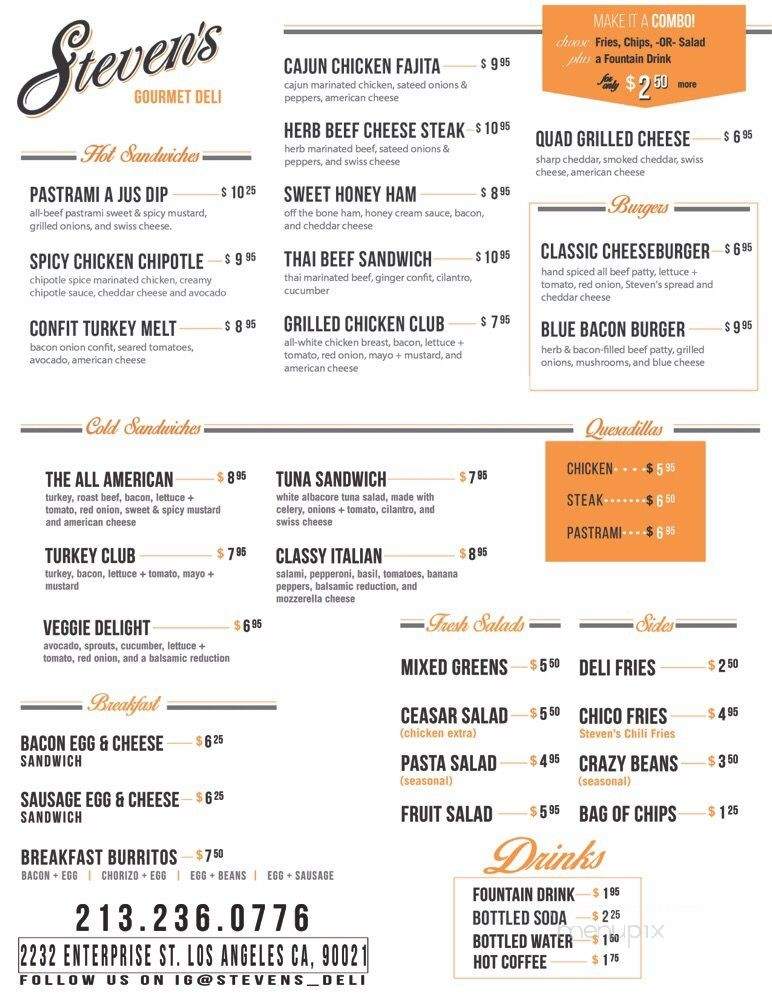 Steven's Deli - Los Angeles, CA menu_pic