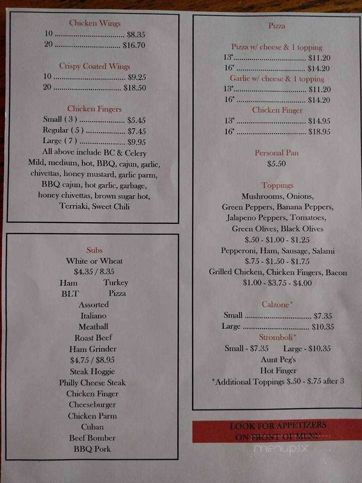 Tavern On The Mall - Forestville, NY menu_pic