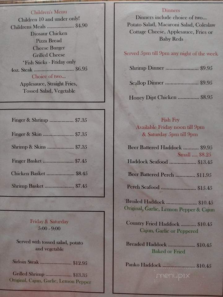 Tavern On The Mall - Forestville, NY menu_pic