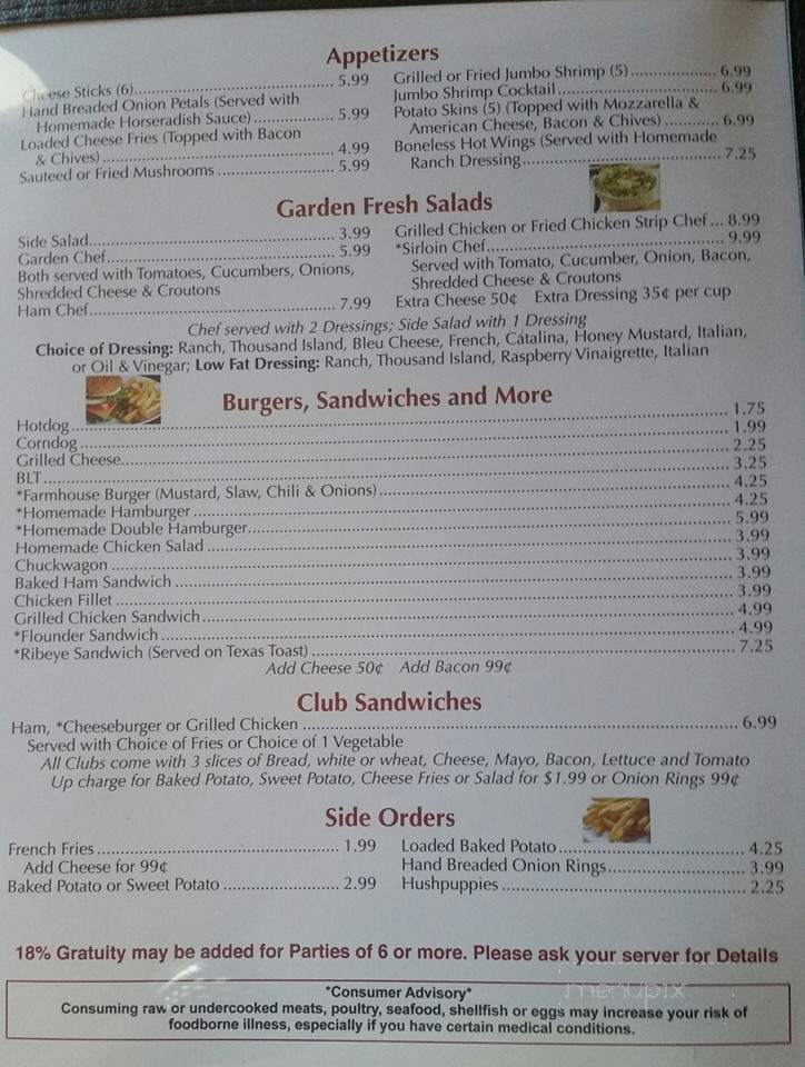 The Farmhouse Family Restaurant - Danville, VA menu_pic
