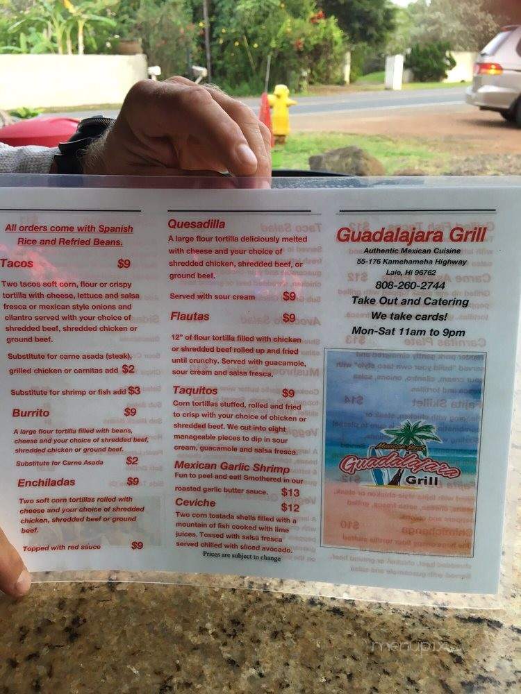 Guadalajara Grill - Laie, HI menu_pic